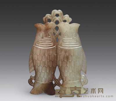 唐代 玉双鱼 长8.5cm